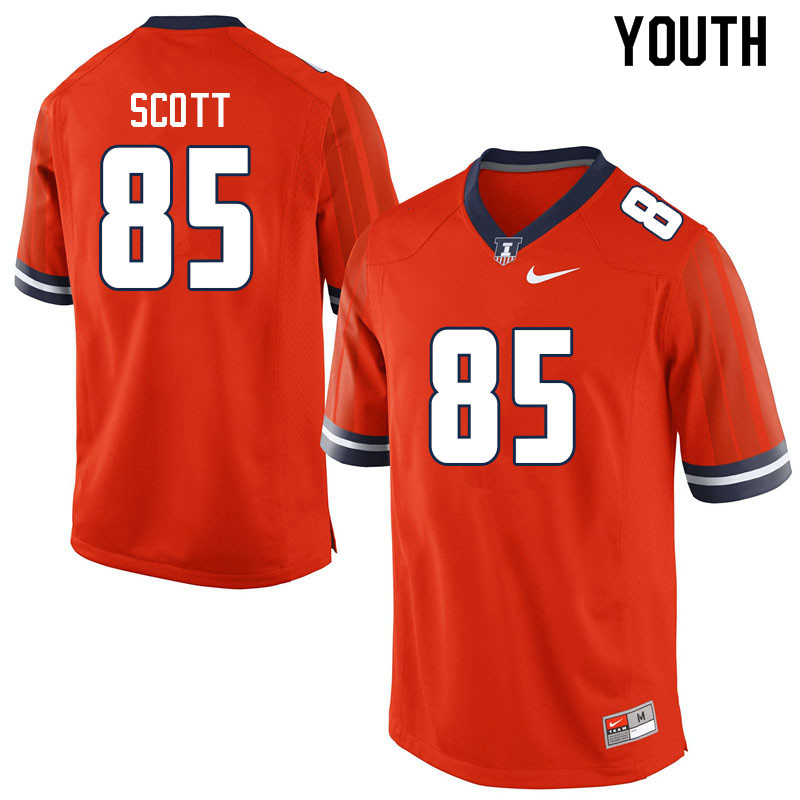 Youth #85 Miles Scott Illinois Fighting Illini College Football Jerseys Sale-Orange